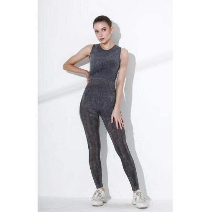 Women′s Sport Bra High-Waisted Hip-Lifting Tights Pant Seamless Yoga Suit Set